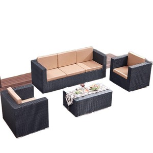 Bán buôn đồ gỗ ngoài trời cắt hiện đại di động PE mây wicker Patio cắm trại vườn cắt Sofa ghế và bảng thiết lập - Product Image 1