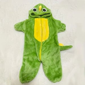 1 pieza lindo gato traje doble cremallera abierta diseño completo divertido pequeño dinosaurio ropa para mascotas cálido suave franela Material ropa para mascotas - Product Image 6
