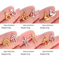 Acier inoxydable été série breloques poisson tortue requin cocotier Rose pendentifs pour faire des colliers boucles d'oreilles Bracelets cadeaux