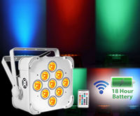 Lumière LED sans fil 9x18W alimentée par batterie DMX wash disco par RGBW A UV 6 en 1 batterie par can light stage light