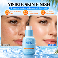 Vente en gros de crème solaire SPF 50 pour le visage, anti-rides, raffermissante, réparatrice, à base de peptides de cuivre GHK, marque privée, protection UV quotidienne