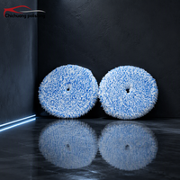 Chichuang Tampon de polissage en microfibre de 5 pouces pour le detailing automobile, tampon en microfibre personnalisé, tampon de lustrage en microfibre doux pour cire