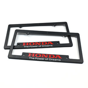 Couvercle de cadre de plaque d'immatriculation de support de plaque de voiture en plastique noir imperméable réutilisable imprimé de logo personnalisé pour la taille américaine standard - Product Image 5