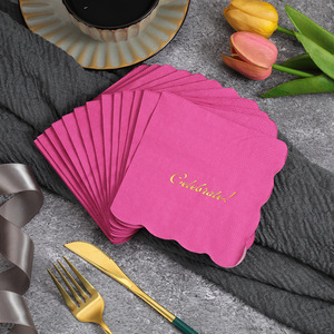 Customizable disposable birthday party <b>tissues</b> with gold foil lettering and checkered <b>patterns</b>, 25*25 series, irregularly - Product Image 3