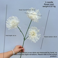 Fleurs artificielles en plastique en forme de pissenlit à 3 têtes, type moulin à vent, pour la décoration intérieure et les accessoires de mariage