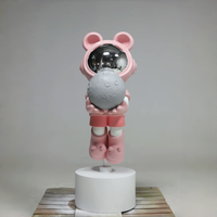 Sculpture d'art personnalisée en fibre de verre, ours spatial multicolore de dessin animé, pour exposition en galerie commerciale, entrée de café