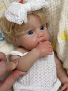 Poupée Reborn <span class=keywords><strong>LouLou</strong></span> de 13 pouces, en silicone lesté, corps entier, fille réaliste, peinte à la main, jouet doux, jouet éducatif, racines implantées à la main - Product Image 5