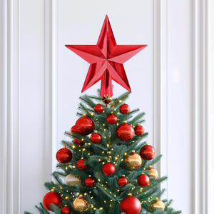 Venta caliente de buena calidad estrella de cinco puntas PVC árbol de Navidad decoraciones superiores impermeable árbol de Navidad estrella superior - Product Image 1