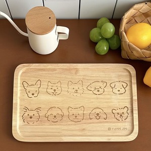 Plateau de service en bambou 21,5 cm x 14,5 cm, motif chat de dessin animé, pour pain, fruits, service à thé - Product Image 2