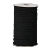 Biais double plié blanc et noir, bande élastique plate tricotée tressée, corde élastique tressée, cordon extensible en rouleau de 3 mm pour la couture