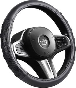 Housse de <span class=keywords><strong>volant</strong></span> antidérapante en cuir PU pour femmes, décoration intérieure de voiture en caoutchouc - Product Image 6