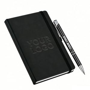 Wholesale Promotional <b>A5</b> Business Journals Notebook Pu Leather Hardcover Notebooks With Embossed Logo - Product Image 1