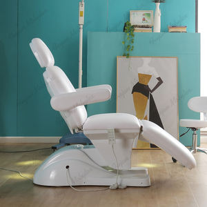Cama de Spa de belleza eléctrica portátil de gama <span class=keywords><strong>alta</strong></span>, silla de masaje Facial de cuero PU reclinable ajustable de 3 motores para clínicas estéticas - Product Image 4