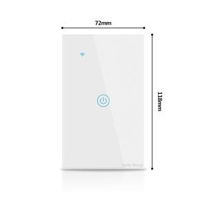 Yuhe สวิตช์ติดผนังอัจฉริยะแบบกลุ่ม10A กระจกเทมเปอร์230V 1-Way Wi-Fi บลูทูธแอปควบคุมการออกแบบที่ทันสมัย IP20 - Product Image 5
