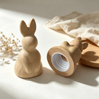 Maßgefertigter Lasergravierter Holz-Häschen-Dekor-Haken Schrank-Schubladen-Ornament Holz-Flaschenverschluss Wohndekor Holzhandwerk