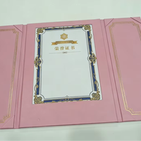 Porte-certificat en cuir de luxe avec éclairage LED, logo personnalisé, format A4, dossier de diplôme lumineux