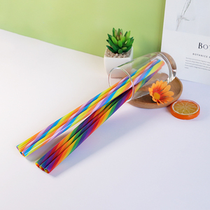 30oz 40oz Tumblers thân thiện với môi màu sọc rơm, 12 "đầy màu sắc cầu vồng rơm, 12" tái sử dụng ống hút nhựa cho 40oz Tumbler - Product Image 3