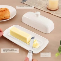 Beurrier en céramique de style occidental avec couvercle, pour le fromage et le beurre, pour le commerce extérieur, vente en gros.