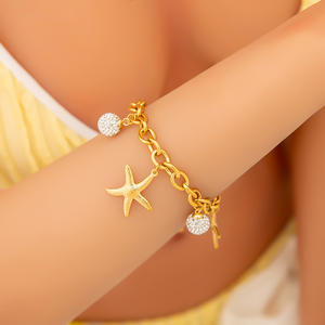 Fashion Charm <b>Bracelet</b> Gold Color Starfish <b>Shell</b> Pendant Women's Jewelry Gift - Product Image 4