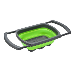 Nhà Bếp Gấp Kính Thiên Văn Silicone <span class=keywords><strong>Colander</strong></span> Rau Nhựa Lọc Rửa Lưu Trữ Bồn Rửa Giỏ Thoát Nước - Product Image 1