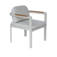 Ensemble de table et chaises de jardin en aluminium au design lion moderne et confortable, avec coussins en mousse haute densité, durables et imperméables