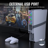 PS5 Slim/Pro RGB Kühlventilator 3 Lüfter Kühler mit LED-Licht 3 Geschwindigkeitsmodi Automatische Temperaturregelung für Playstation 5 Konsolen-Zubehör