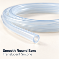 Tuyau en silicone translucide sur mesure avec orifice rond lisse, tube flexible pour le transfert de fluides et applications OEM personnalisées