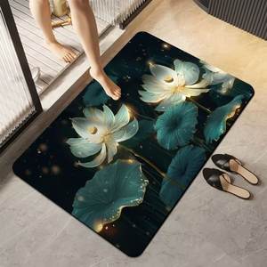 סגנון מודרני 3d פרחוני בוץ דיאטום סופג אמבטיה חדר אמבטיה מטבח חדר שינה ומשרד שימוש רצפה גומי עמיד - Product Image 6