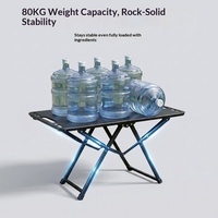 Table pliante tactique de camping en plein air, portable, en acier épaissi, avec protection contre le vent, équipement complet pour pique-nique en extérieur
