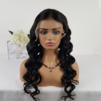 Perruques Lace Front Ultra-Lisses 180% avec Dentelle Transparente Indétectable, Cheveux Humains Vierges, Longueur Moyenne, pour Femmes Noires