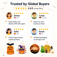 Lot de 4 décorations de porte d'Halloween – Citrouille, fantôme, sorcière, chauve-souris – Panneaux en papier « Trick or Treat » – Décoration murale pour la maison – Fournitures de fête – Vente en gros