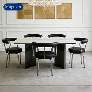 Chaises de salle à manger en cuir PU de style européen moderne avec pieds en métal, super confortables, meubles de salle à manger pour la maison et le bureau - Product Image 4