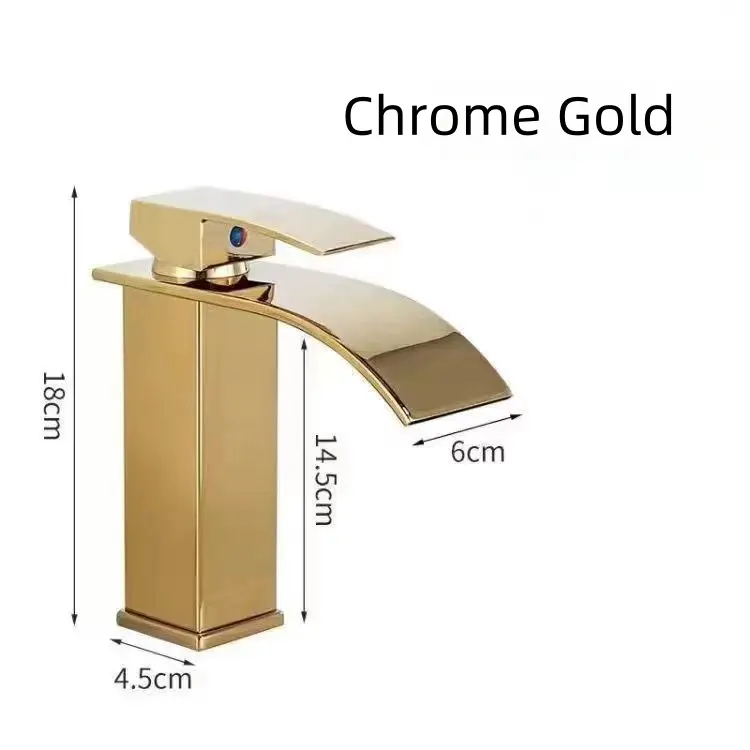 북유럽 스타일 현대 크롬 골드 폭포 분지 수도꼭지 캐비닛 Torneira Banheiro 온수 및 냉수 세면기 욕실 수도꼭지