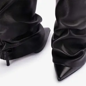 <span class=keywords><strong>Bottes</strong></span> à talons pour femmes Xinzirain, design de marque, bout pointu, tige large, talon fin, <span class=keywords><strong>bottes</strong></span> hautes pour femmes - Product Image 6