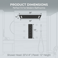 Système de douche thermostatique intelligent de luxe à 4 fonctions avec fonction pluie, robinetterie murale pour salle de bain avec musique et affichage LED