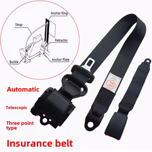 Ceinture de sécurité rétractable automatique à 3 points à verrouillage d'urgence Harnais de sécurité pour véhicule en polyester Ceintures de sécurité pour voiture - Product Image 3