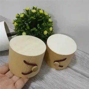 Wholesale Wooden Bark Soft Gift Box Wood Small Round Birch Case Wood Wine Tea Candy Storage Boxes