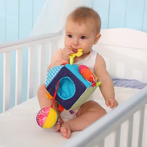 2021ใหม่ลูกฟูกของเล่นเพื่อการศึกษาเด็กยางกัดเตียงตุ๊กตากล่องทารกของเล่นและเกมตุ๊กตานุ่มกิจกรรม Cube - Product Image 3