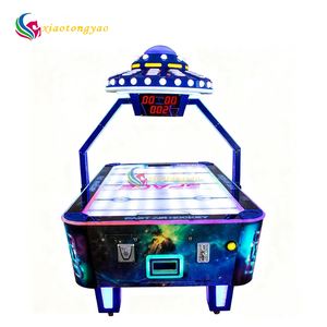 Table de hockey sur air pour 2 joueurs, adultes et enfants, avec marqueur électronique, construction en métal et fibre de verre - Product Image 5