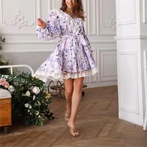 2024 primavera nuevo nicho marca de <span class=keywords><strong>moda</strong></span> elegante Floral <span class=keywords><strong>hongo</strong></span> encaje ajuste suelto encaje señora Vestido <span class=keywords><strong>Mujer</strong></span> - Product Image 1