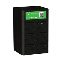 Station de recharge mobile commerciale OEM kiosque 12 emplacements chargeur de téléphone portable à charge rapide distributeur automatique 65W location de banque de câbles