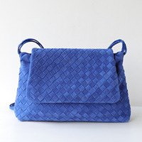 Sacs en daim tissés, sacs à bandoulière pour femmes en cuir de vachette nubuck tissé à la main, sacs messager en cuir véritable, mode décontractée