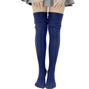 Calzini da <span class=keywords><strong>donna</strong></span> traspiranti Extra lunghi alla coscia autunno inverno scaldamuscoli a maglia adatti a stivali alti alla coscia calze colorate - Product Image 3