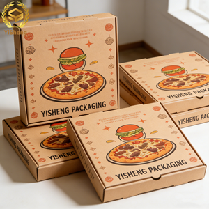 Caja de Pizza al por Mayor de Fábrica, Tamaño Personalizado, Caja de Pizza Ecológica de Papel Kraft <span class=keywords><strong>para</strong></span> <span class=keywords><strong>Llevar</strong></span> con Diseño Autoarmable <span class=keywords><strong>para</strong></span> Alimentos y Bocadillos - Product Image 1