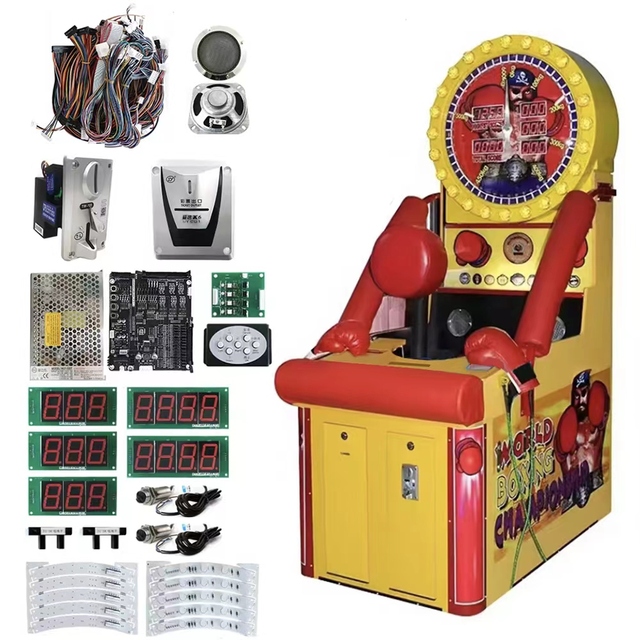 Ports Entertainment Large Arcade Game Machine Electronic Coin Operated Boxing Game Punching  Kits Fun with Metal Claw Crane
