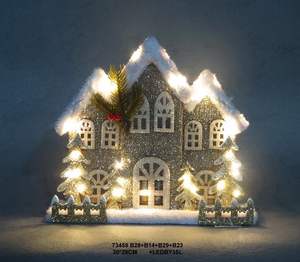 Maison de village de Noël en bois, directement de l'usine, avec lumières LED pour la décoration des fêtes - Product Image 6