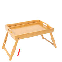 Plateau de lit pour petit-déjeuner, plateau de service réglable en hauteur pour manger dans la chambre ou au pique-nique