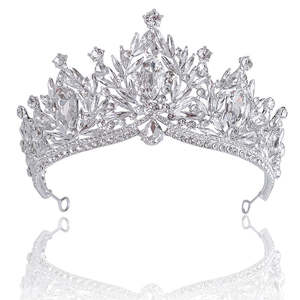 अलॉय क्रिस्टल लार्ज पेजेंट क्राउन यूरो-अमेरिका स्पार्कलिंग वेड टियारा ब्राइडल क्राउन लक्ज़री डायमंड शानदार एक्सेसरीज फेम - Product Image 4