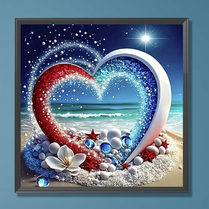 1 pieza DIY 5D diamante bordado punto de cruz imagen 40*40cm amor Shell playa patrón completo diamante arte artesanía decoración de pared - Product Image 2