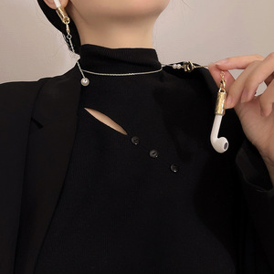 Chaîne pour écouteurs sans fil bluetooth, or, numéro <span class=keywords><strong>5</strong></span>, lunettes, chaîne Anti-perte, perles pour écouteurs